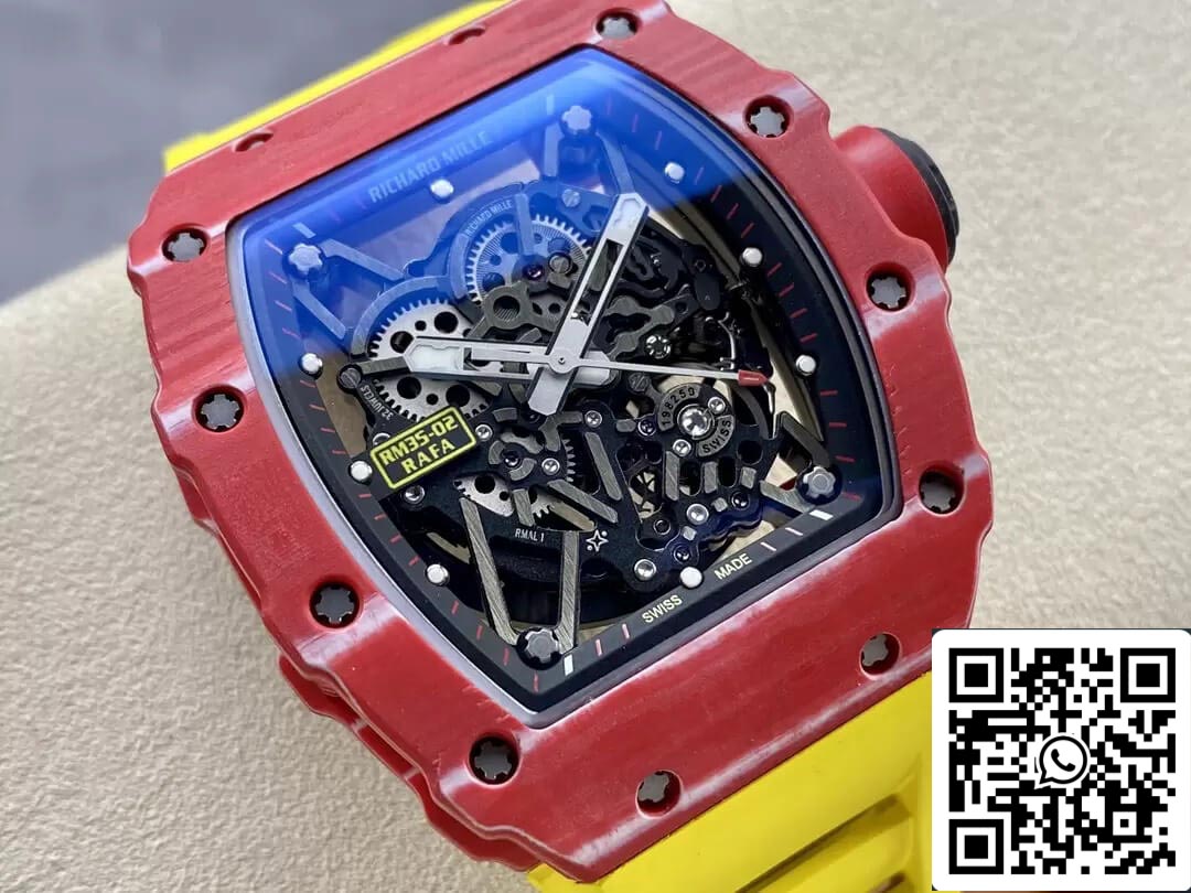 Richard Mille RM35-02 1:1 Best Edition T+ Caja NTPT de fibra de carbono roja de fábrica