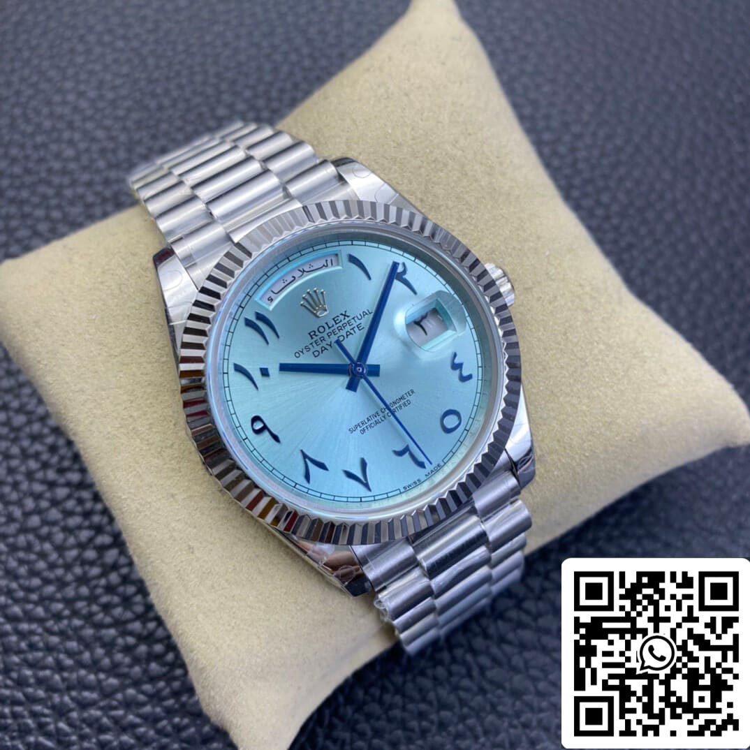 Rolex Day Date 1:1 Best Edition BP Factory Medio Oriente personalizzato quadrante blu ghiaccio