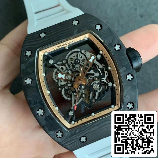 Richard Mille RM055 1:1 Mejor edición KV Factory V2 Esfera esqueleto