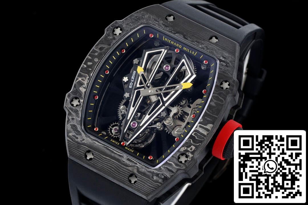 Richard Mille RM27-03 Rafael Nadal Tourbillon 1: 1 Best Edition RM Factory cinturino in caucciù nero