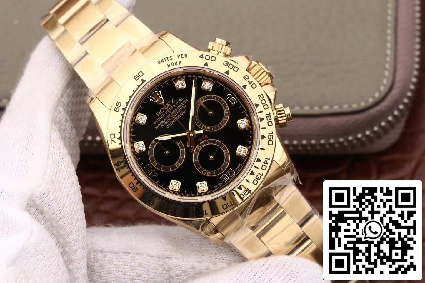 Rolex Daytona Cosmograph M116508-0008 1:1 Mejor edición JH Factory Esfera de diamantes en oro amarillo