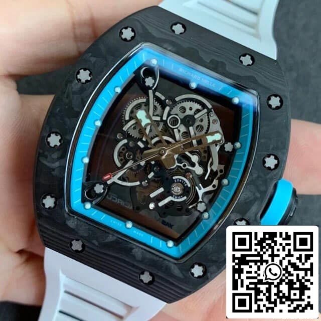 Richard Mille RM055 1:1 Best Edition KV Factory V2 Correa de caucho de fibra de carbono