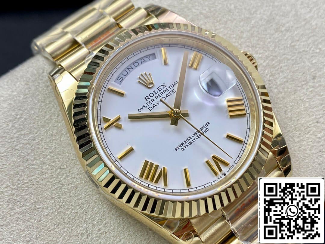 Rolex Day Date M228238-0042 1:1 Mejor Edición EW Factory Esfera Blanca