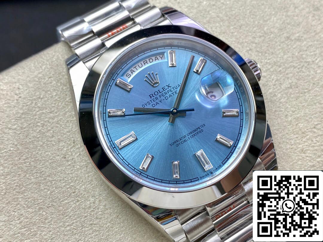 Rolex Day Date 228206 1:1 Best Edition EW Factory quadrante blu ghiaccio