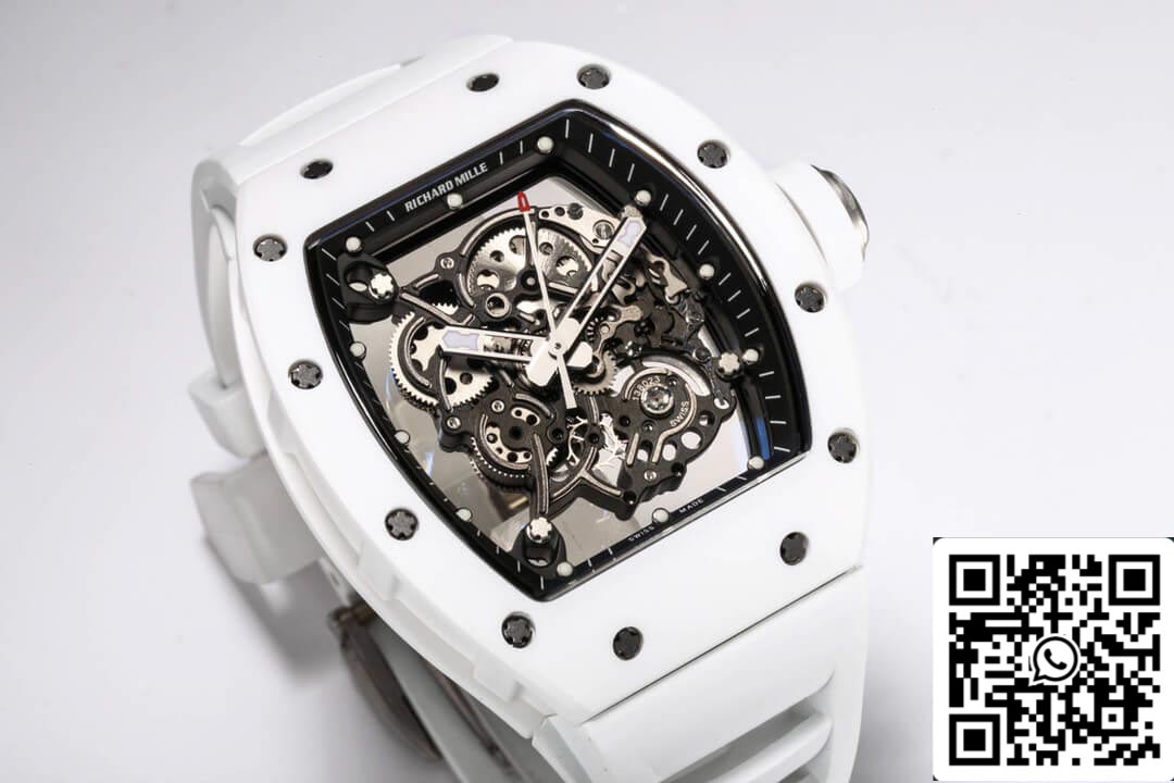 Richard Mille RM-055 1:1 Mejor Edición BBR Factory V2 Caja de Cerámica Blanca