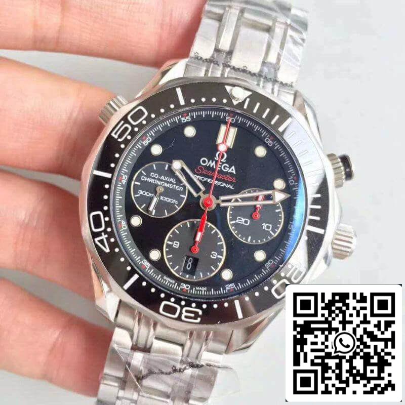 Omega Seamaster Diver 300M Cronógrafo 212.30.44.50.01.001 Relojes mecánicos 1:1 Mejor edición Suizo ETA7753 Esfera negra