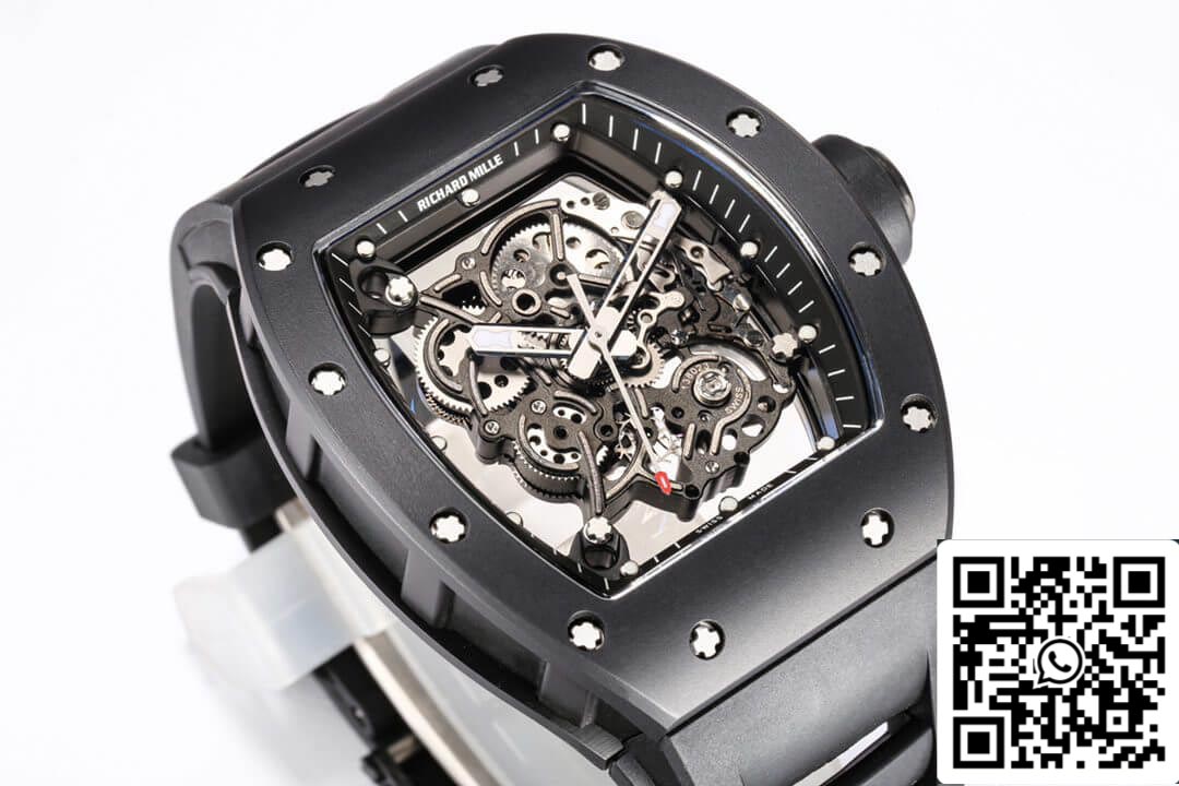 Richard Mille RM-055 1:1 Mejor Edición BBR Factory V2 Caja de Cerámica Negra