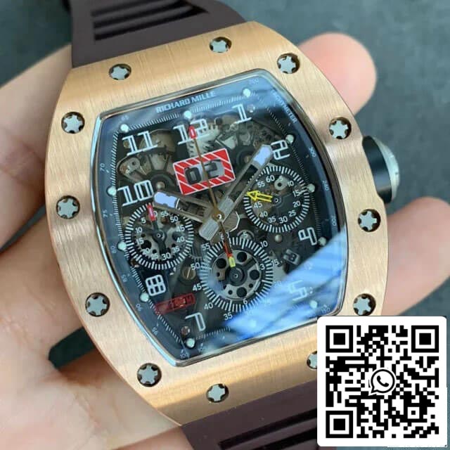 Richard Mille RM011 1:1 Best Edition KV Factory Correa de caucho marrón