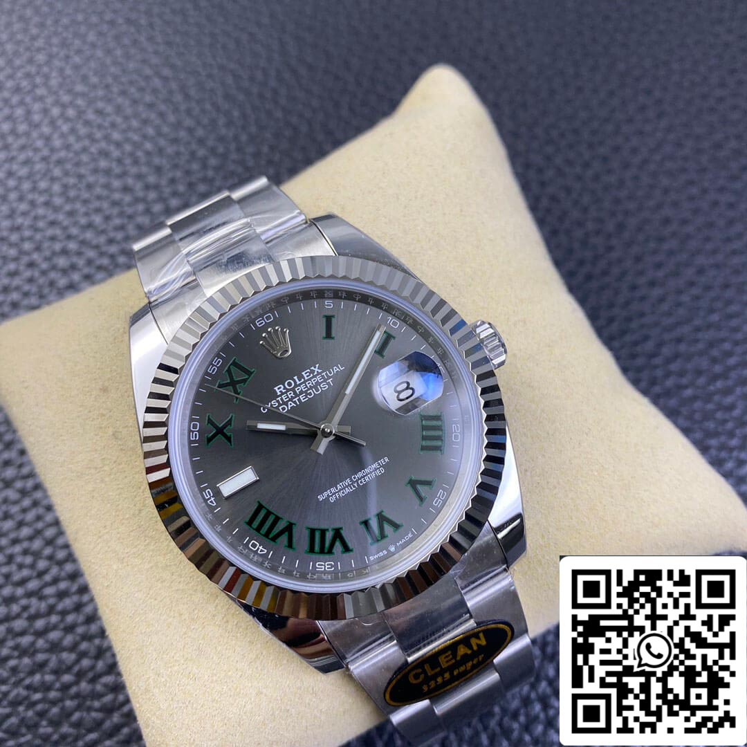 Rolex Datejust M126334-0021 41 mm quadrante Wimbledon fabbrica pulita