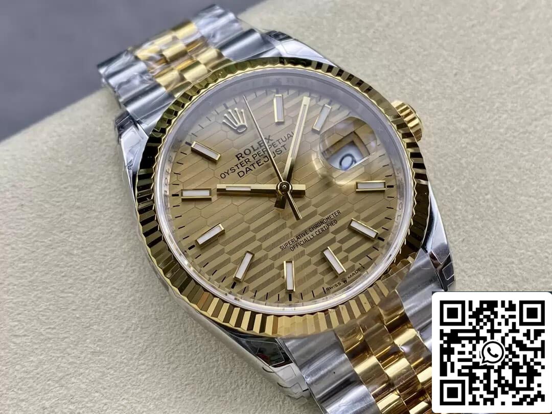 Rolex Datejust M126233-0039 36MM 1:1 Best Edition VS quadrante dorato di fabbrica