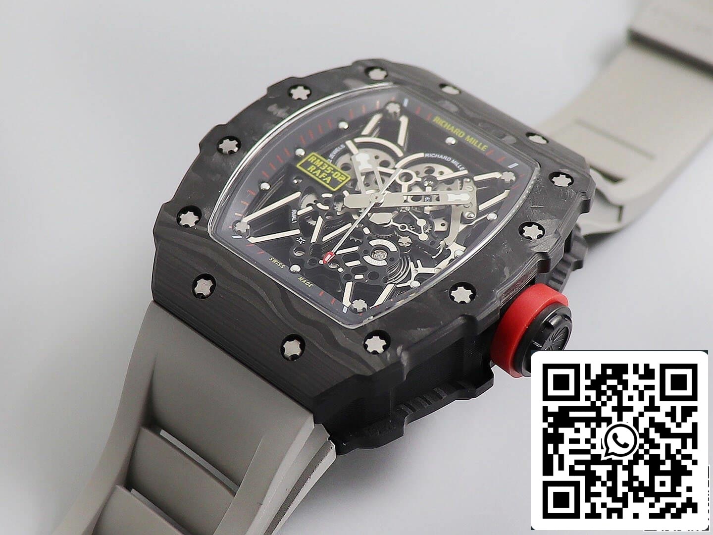 Richard Mille RM035 1:1 Best Edition KV Factory V3 Caja de fibra de carbono negra