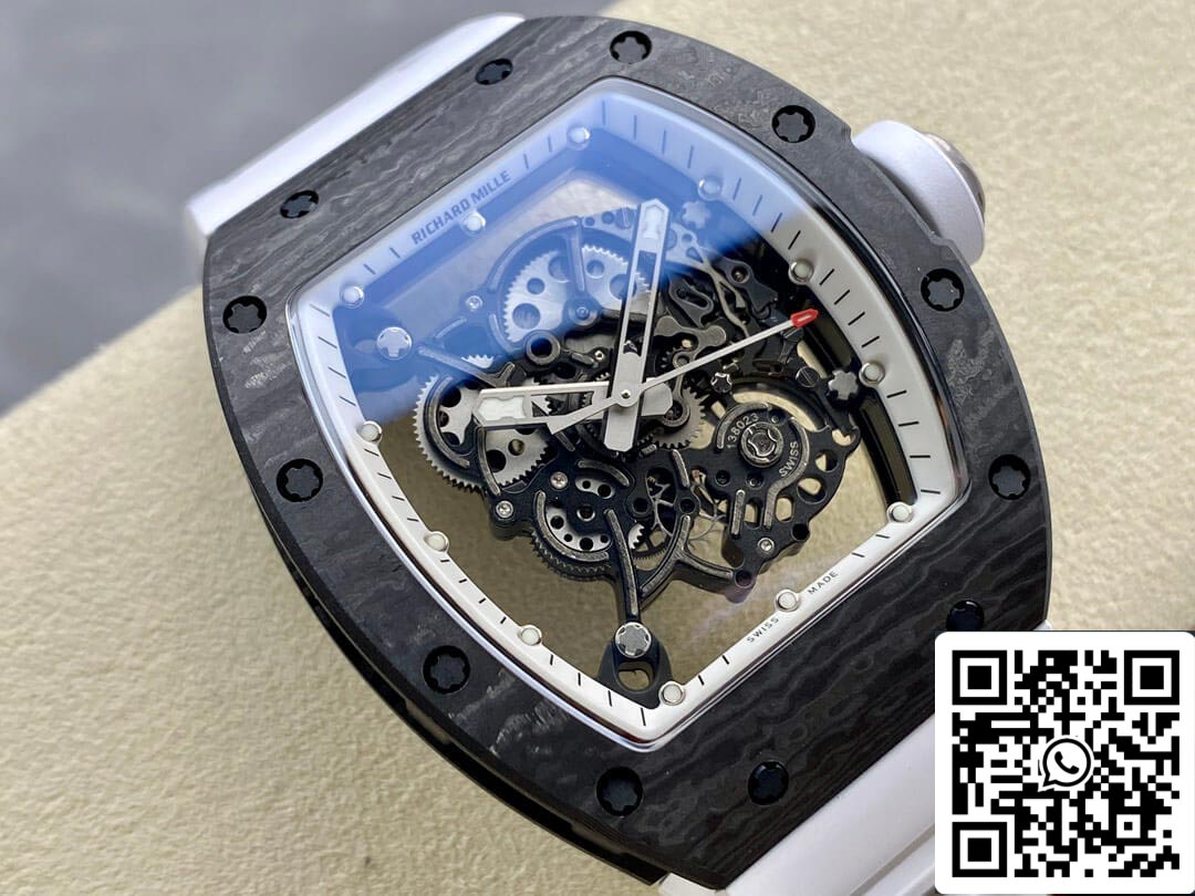 Richard Mille RM-055 1:1 Best Edition BBR Factory White Strap