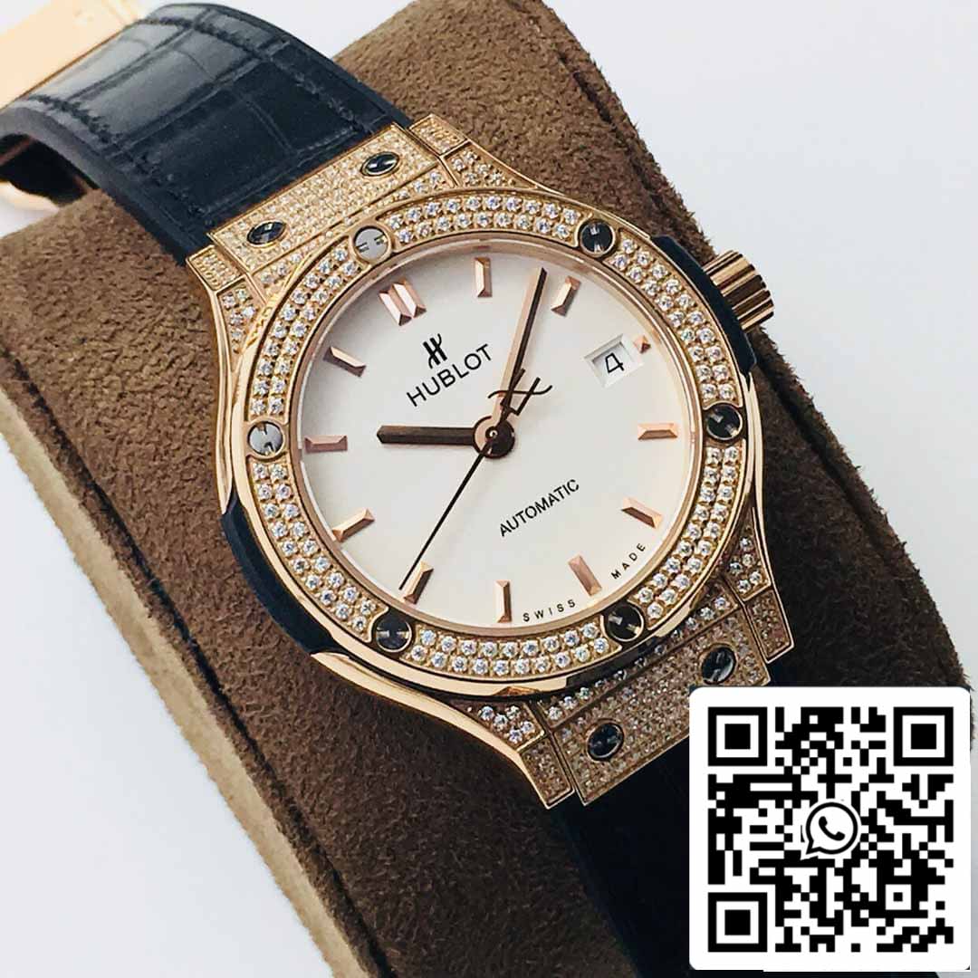 Hublot Classic Fusion 38MM 1:1 Mejor Edición HB Factory Diamante Esfera Blanca