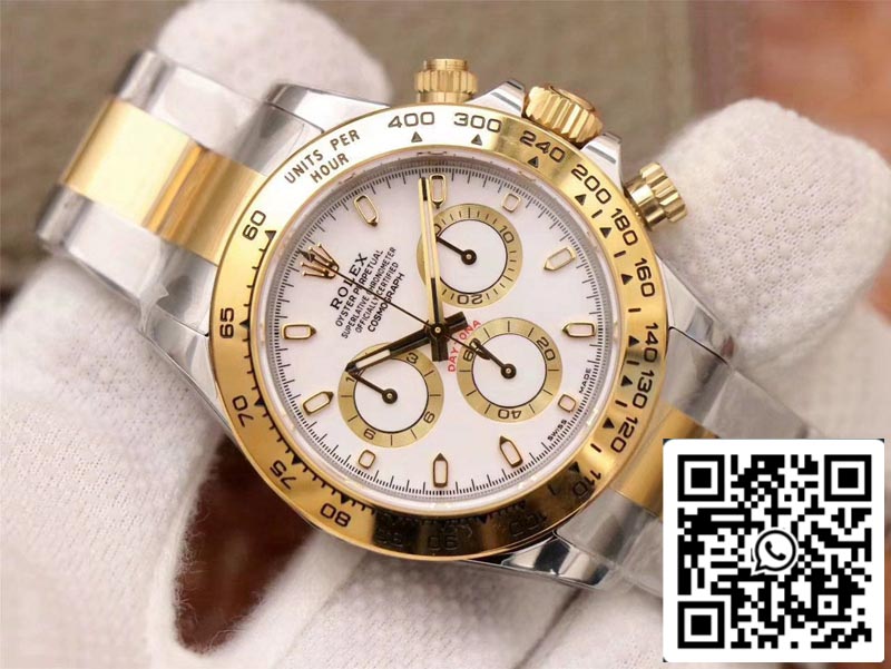 Rolex Daytona Cosmograph M116503-0001 1:1 Mejor Edición Noob Factory Esfera Blanca Suiza ETA4130