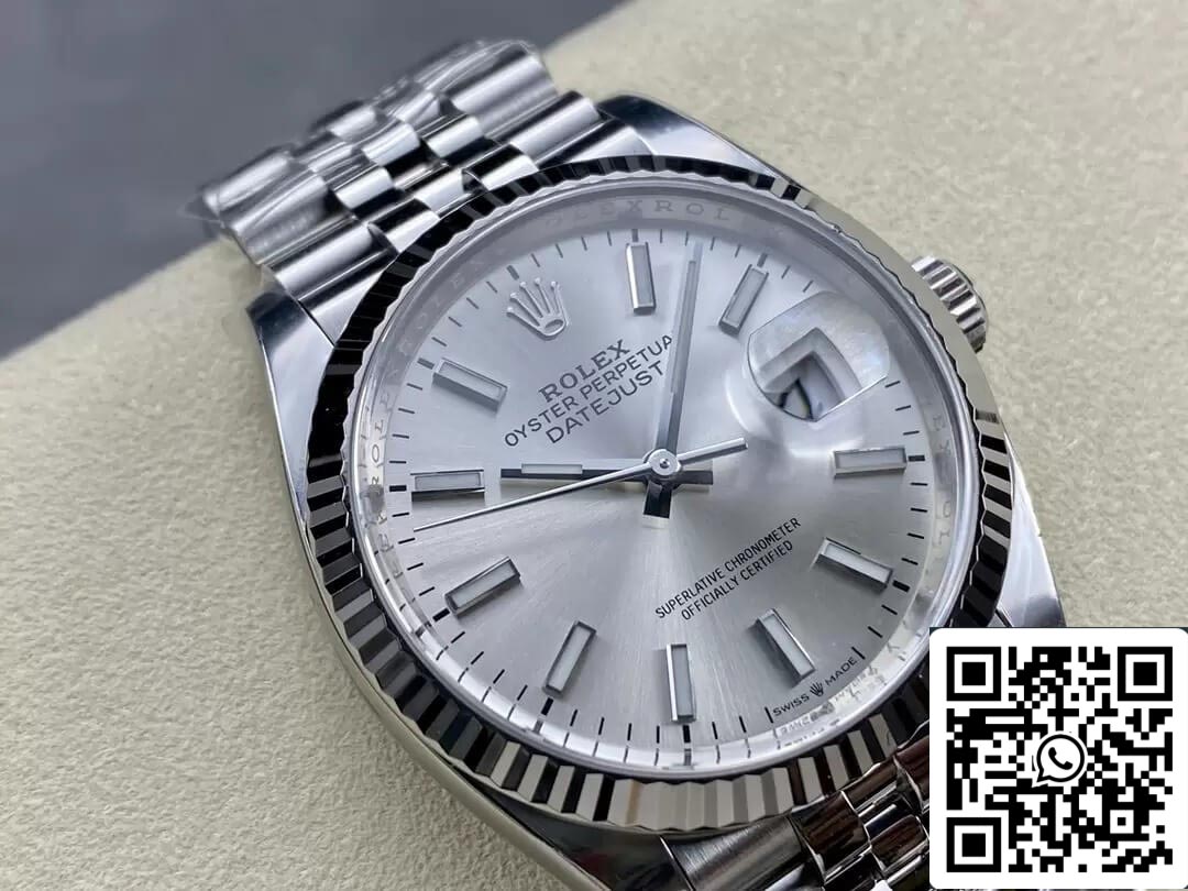 Rolex Datejust M126234-0013 36MM 1:1 Mejor edición Clean Factory esfera plateada