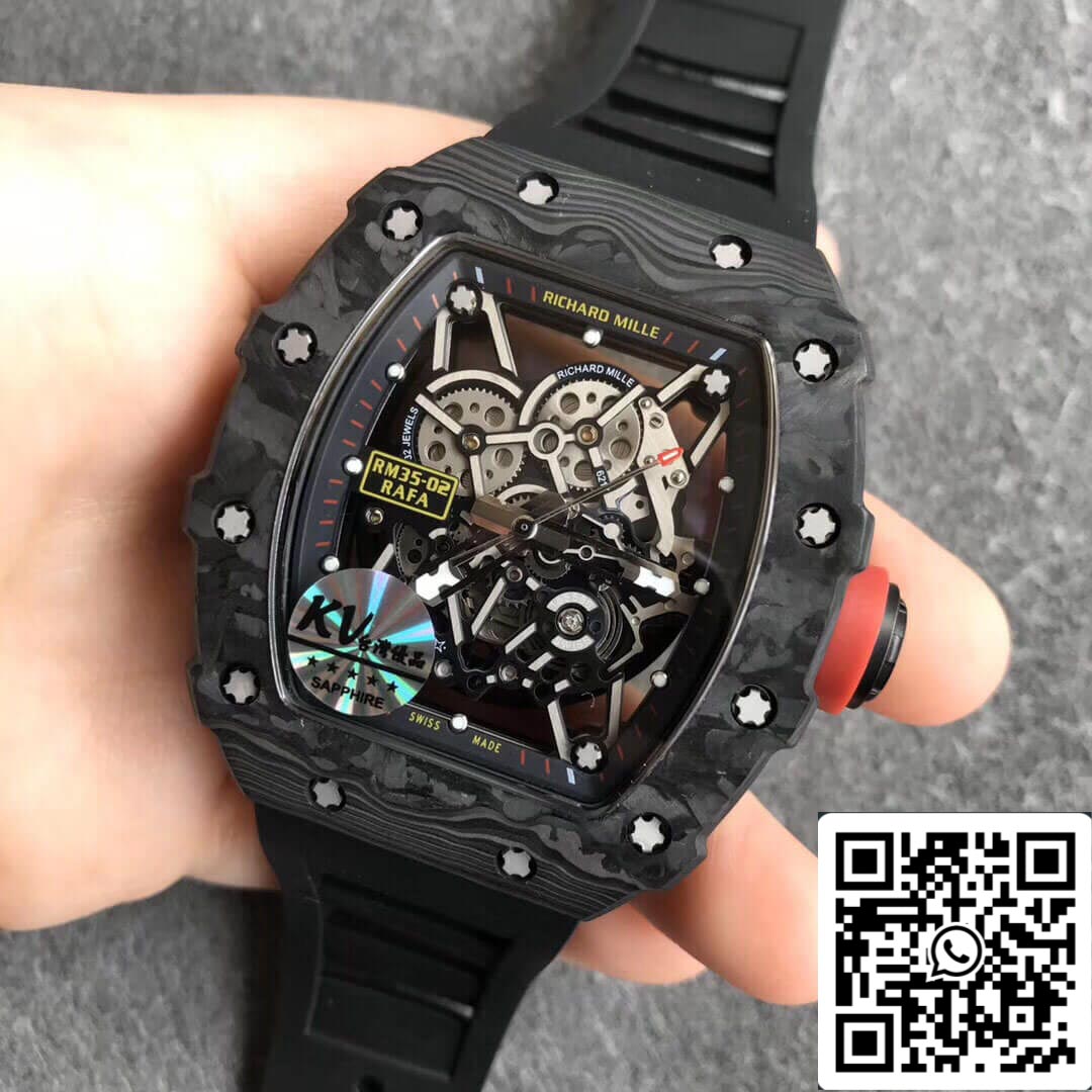 Richard Mille RM35-02 Cinturino nero KV Factory V3 in scala 1:1 della migliore edizione