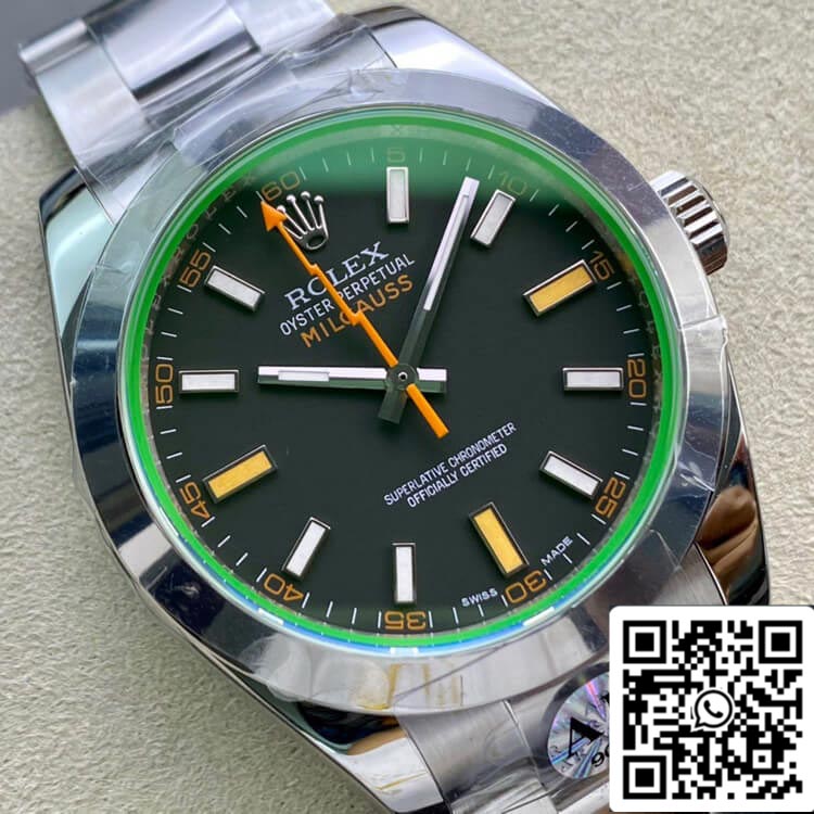 Rolex Milgauss 116400GV AR Factory 1:1 Best Edition svizzero ETA3131 quadrante nero