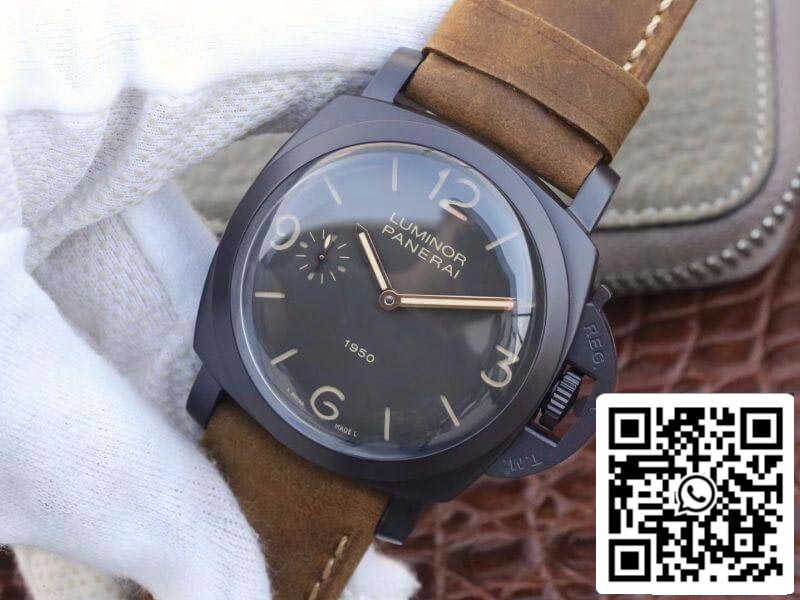 Panerai Luminor PAM375 ZF Orologi meccanici di fabbrica 1: 1 Best Edition Swiss ETA P3000 Cassa in titanio placcato PVD