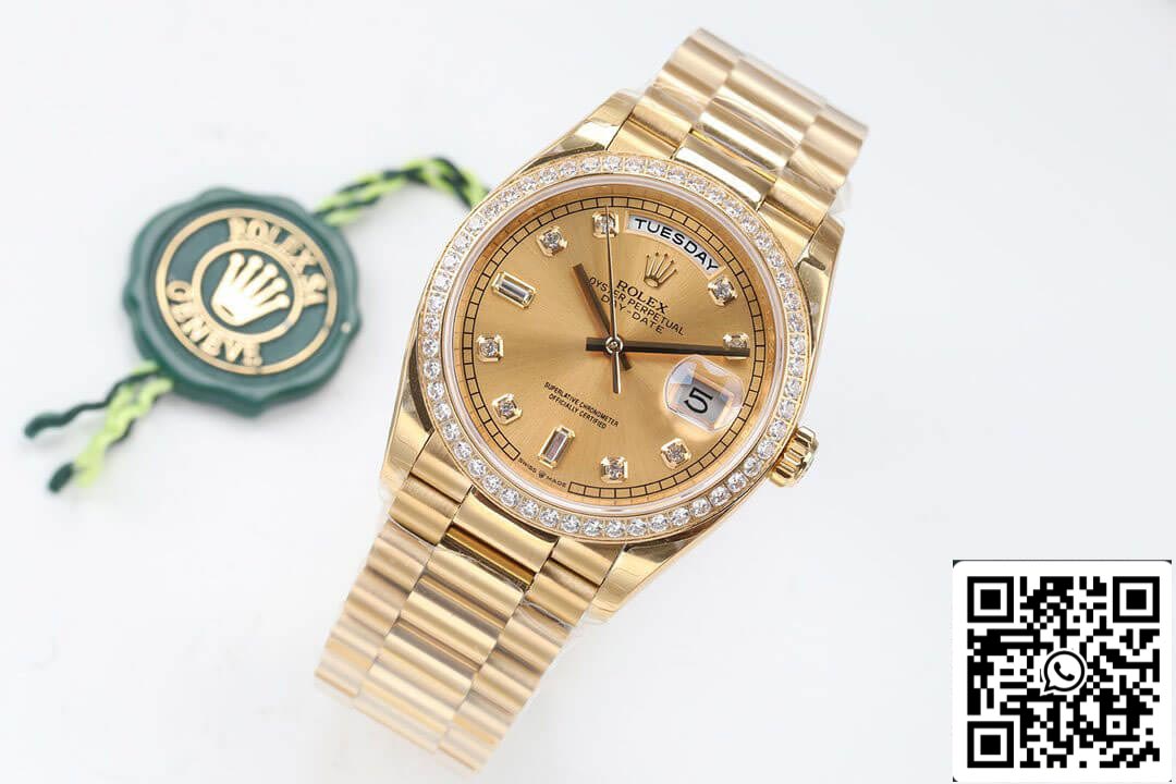 Rolex Day Date M128348RBR-0008 1:1 Best Edition EW Factory Quadrante con diamanti