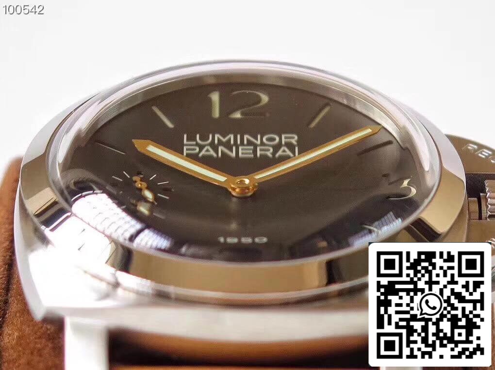 Panerai Luminor 1950 PAM127 ZF Factory 1:1 Mejor edición Swiss ETA A6497 Correa de cuero marrón suave y tostado