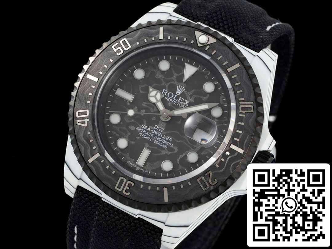 Rolex Sea-Dweller 1:1 Best Edition Diw Factory cinturino nero in fibra di carbonio