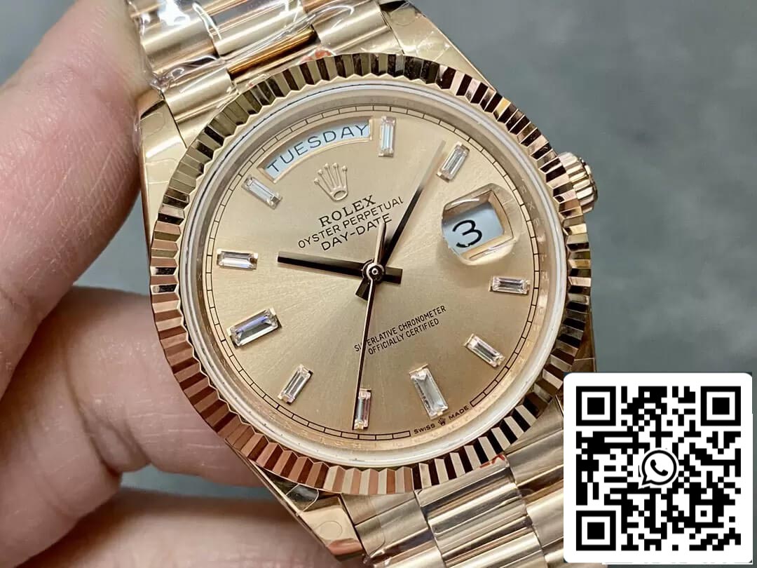 Rolex Day Date M228235-0004 1:1 Best Edition GM Factory Gold Dial V2 Diamond Dial