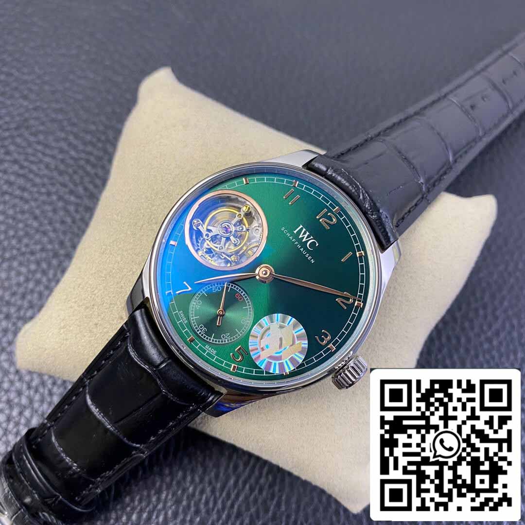 IWC Portoghese Tourbillon 1:1 Best Edition ZF Factory Quadrante Verde