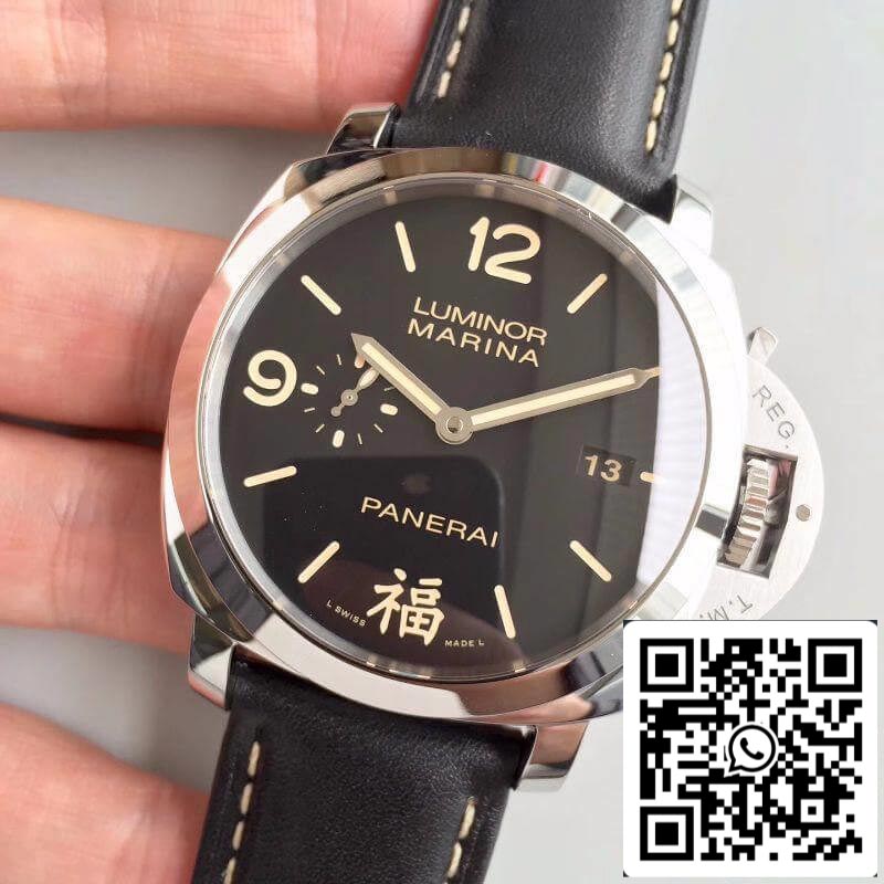 Panerai Luminor PAM498 VS Orologi meccanici di fabbrica 1: 1 Best Edition svizzero ETA P9000 cinturino in pelle nera