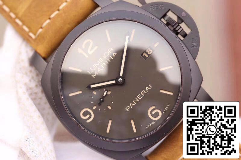 Panerai Luminor PAM386 VS Factory 1:1 Mejor edición Swiss ETA P9000 Esfera y manecillas grises superluminosas