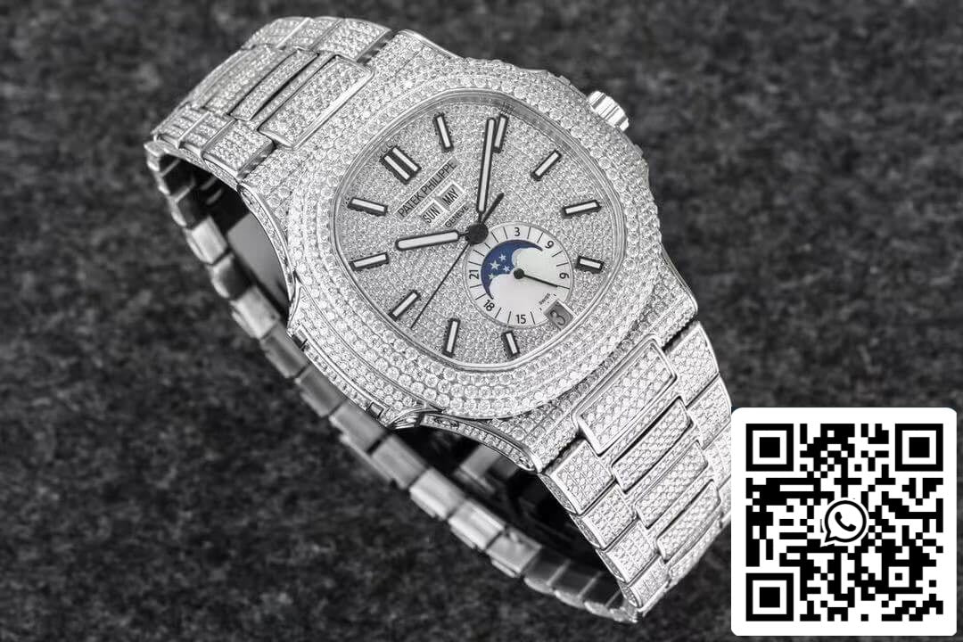 Patek Philippe Nautilus 5726/1A-014 1:1 Mejor edición R8 Factory Gypsophila esfera de diamantes