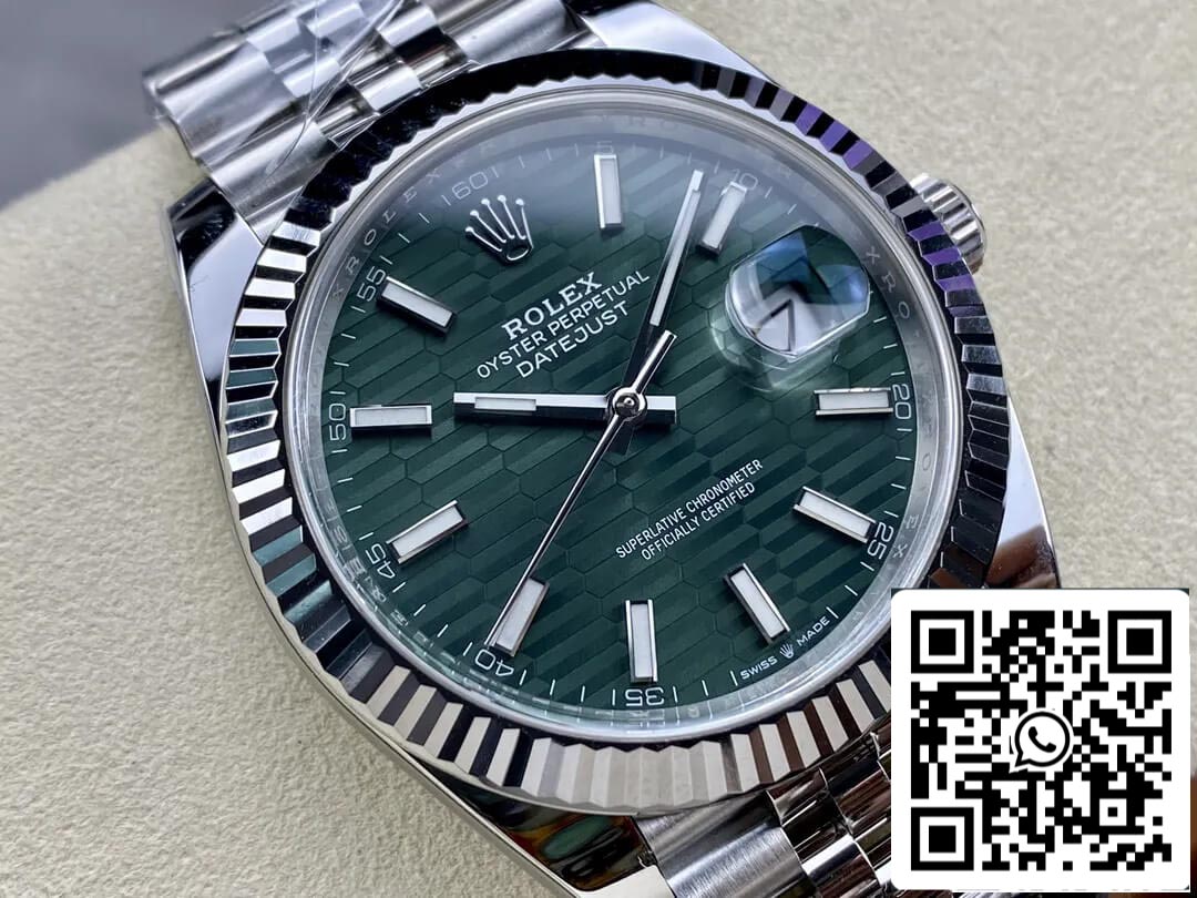 Rolex Datejust 41 Reloj automático para hombre con esfera verde menta 126334-0030 Mejor edición 1:1 CF