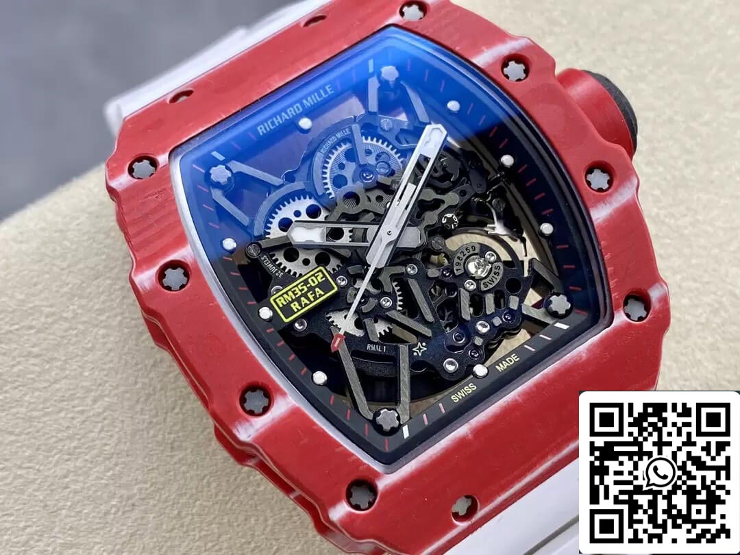 Richard Mille RM35-02 1:1 Best Edition T+ Factory NTPT cinturino bianco in fibra di carbonio