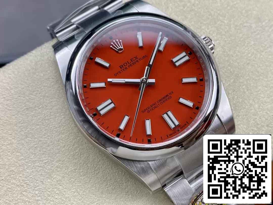 Rolex Oyster Perpetual M124300-0007 41MM 1:1 Best Edition Clean Factory Coral Red Dial