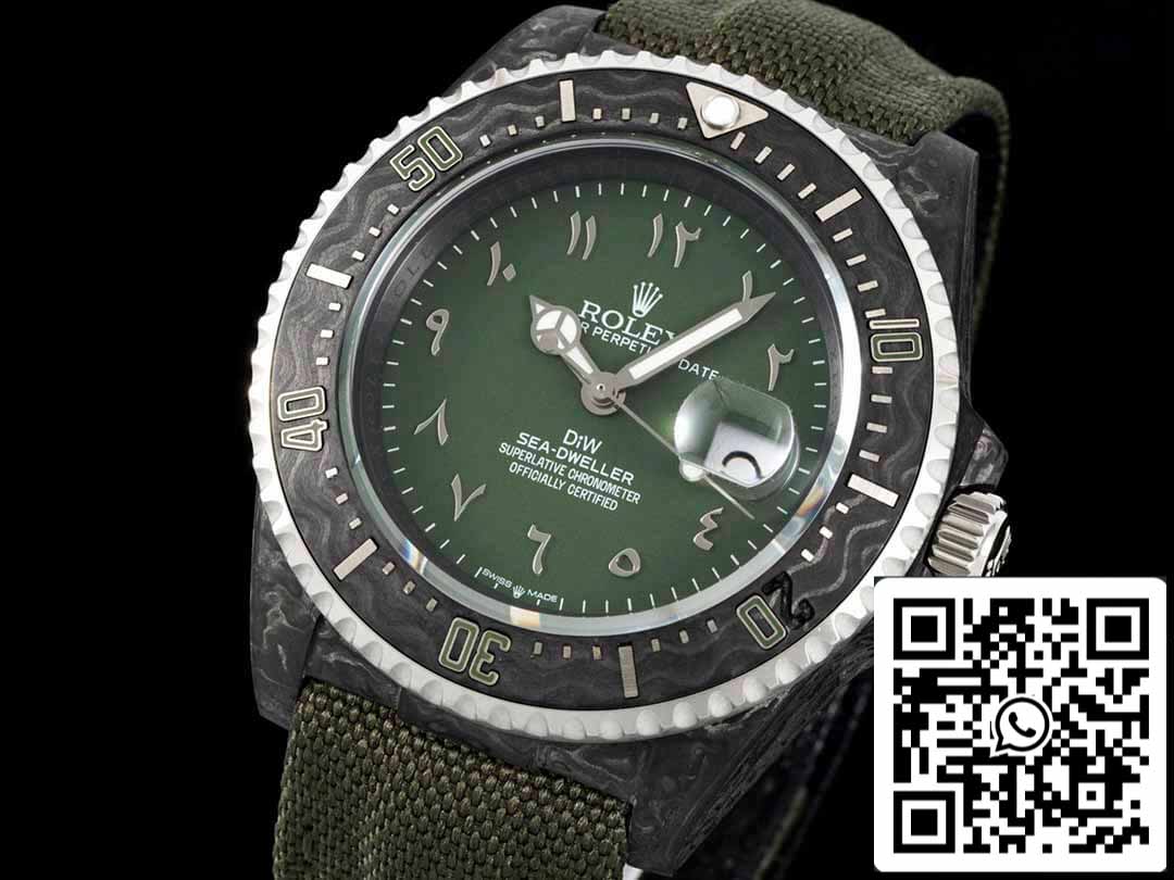 Rolex Sea-Dweller 1:1 Mejor Edición Diw Factory Fibra de Carbono Esfera Verde