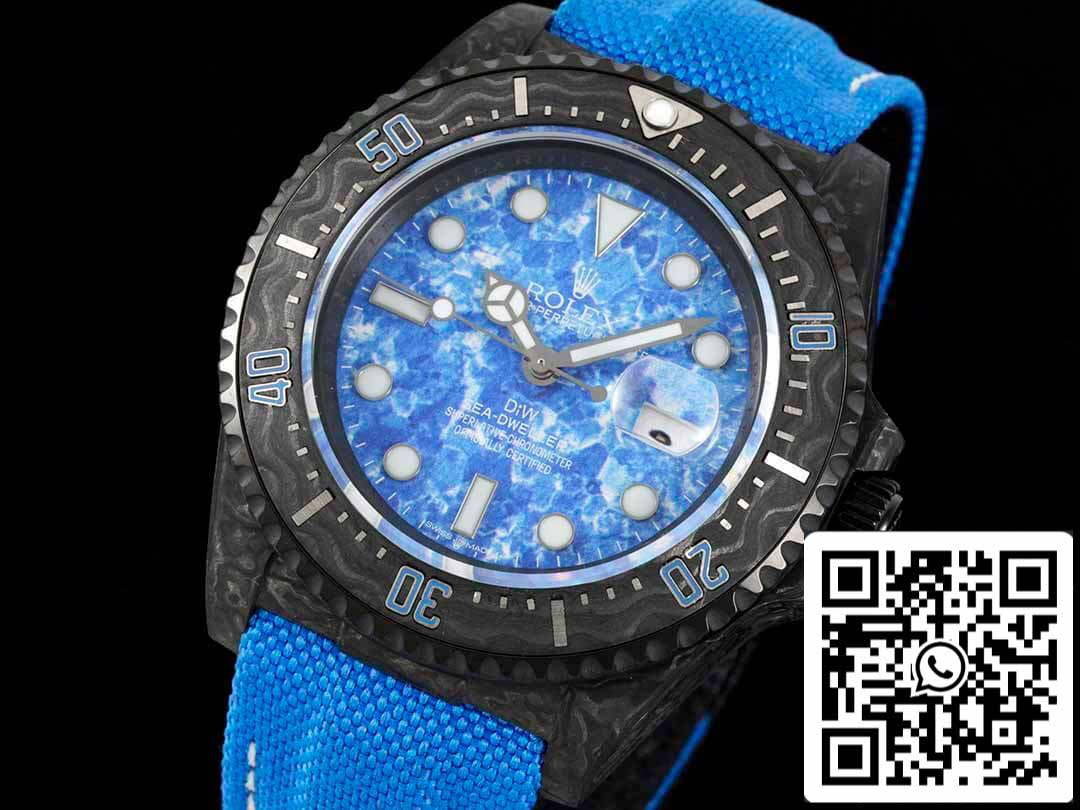 Rolex Sea-Dweller 1:1 Mejor Edición Diw Factory Fibra de Carbono Esfera Azul