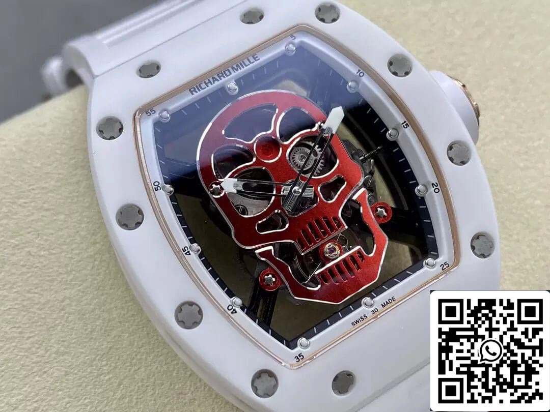 Richard Mille RM52-01 1:1 Mejor Edición YS Factory Tourbillon Caja de Cerámica Correa de Caucho