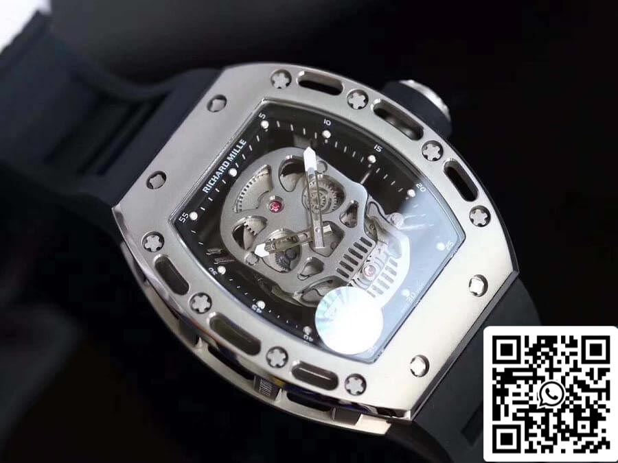 Richard Mille RM052 Z Factory 1:1 Mejor Edición Suizo ETA6T51 Esfera Negra con Calavera