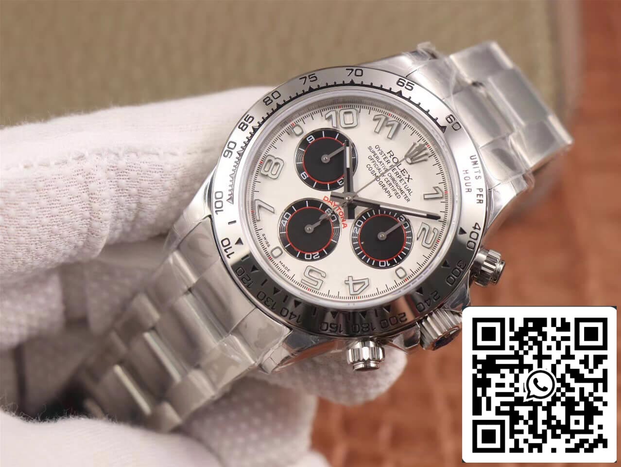 Rolex Daytona Cosmograph 116509 1:1 Migliore edizione JH Factory Oro bianco 18 carati