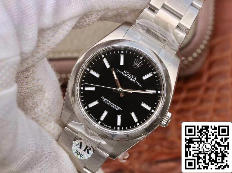 Rolex Oyster Perpetual 114300 39mm AR Factory 1:1 Mejor edición suiza ETA3132 esfera negra