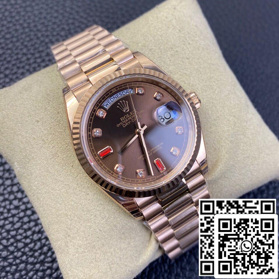 Rolex Day Date 118235 1:1 Mejor Edición EW Factory Esfera Marrón