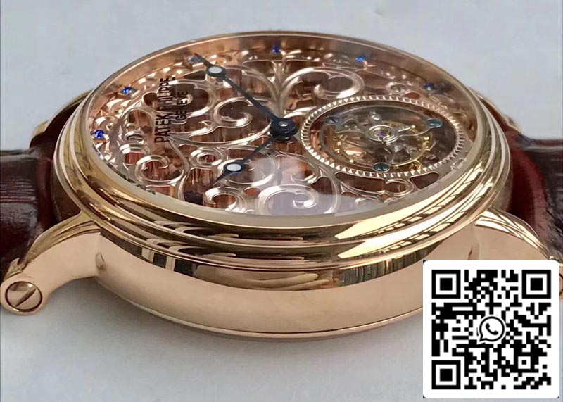 Patek Philippe Tourbillon Zafiro 1:1 Mejor Edición Oro Rosa Tourbillon Suizo