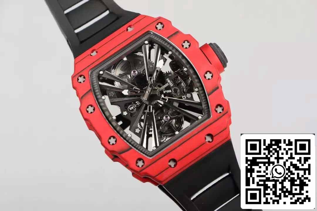 Richard Mille RM12-01 Tourbillon 1:1 Best Edition RM Factory Red Case Black Rubber Strap