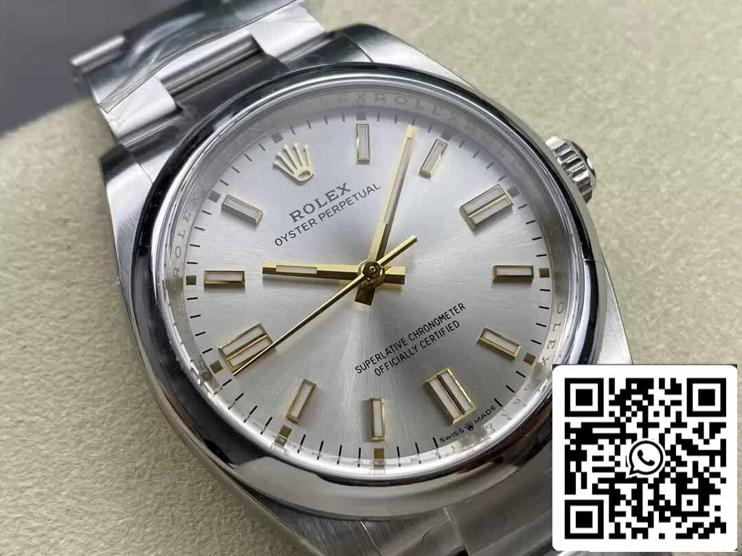 Rolex Oyster Perpetual M126000-0001 36MM 1:1 Best Edition Quadrante argento fabbrica pulita