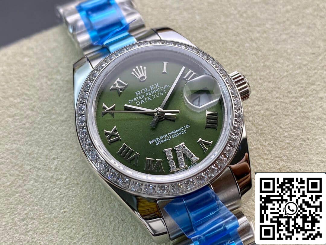 Rolex Datejust 28MM 1:1 Best Edition BP Factory quadrante verde con diamanti