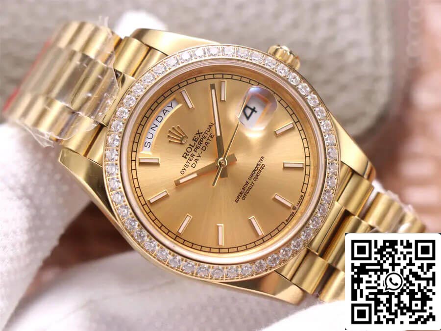 Rolex Day Date M228348RBR-0008 1:1 Mejor edición EW Factory Oro amarillo de 18 quilates