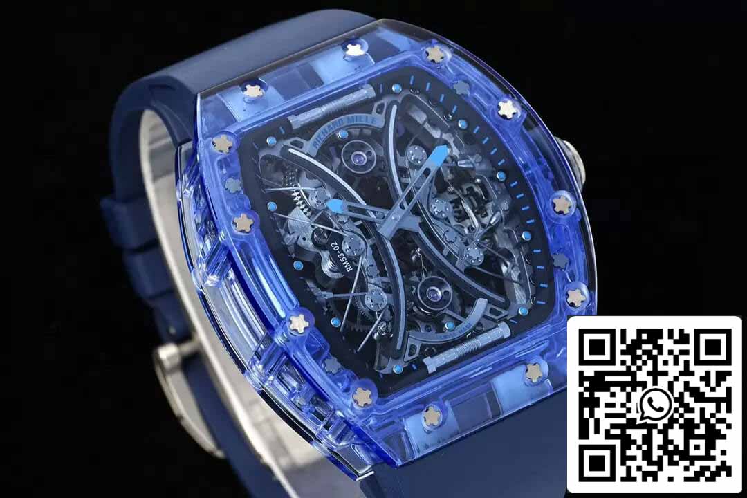 Richard Mille RM053-02 Tourbillon 1:1 Best Edition RM Factory quadrante scheletrato blu