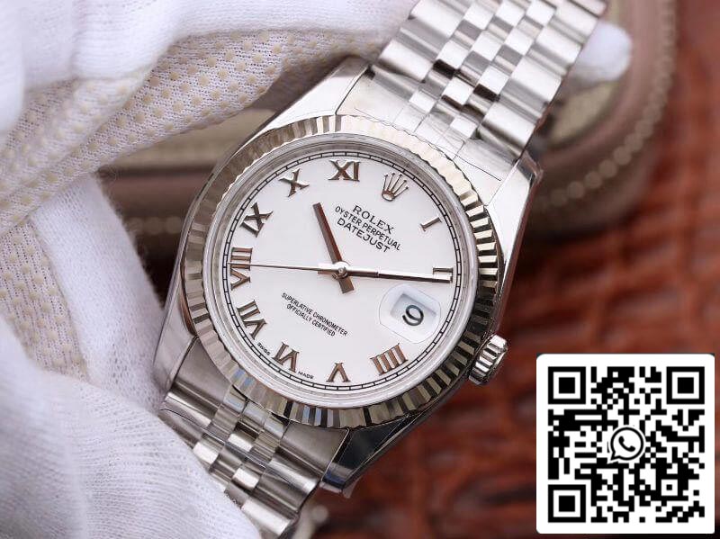 Rolex Datejust 116234 36mm AR Factory 1:1 Mejor edición suiza ETA3135 esfera blanca