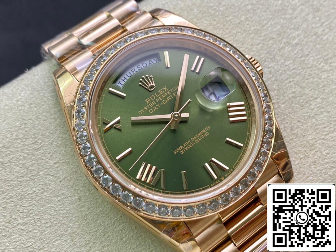 Rolex Day Date M228345RBR-0011 1:1 Mejor Edición EW Factory Esfera Verde