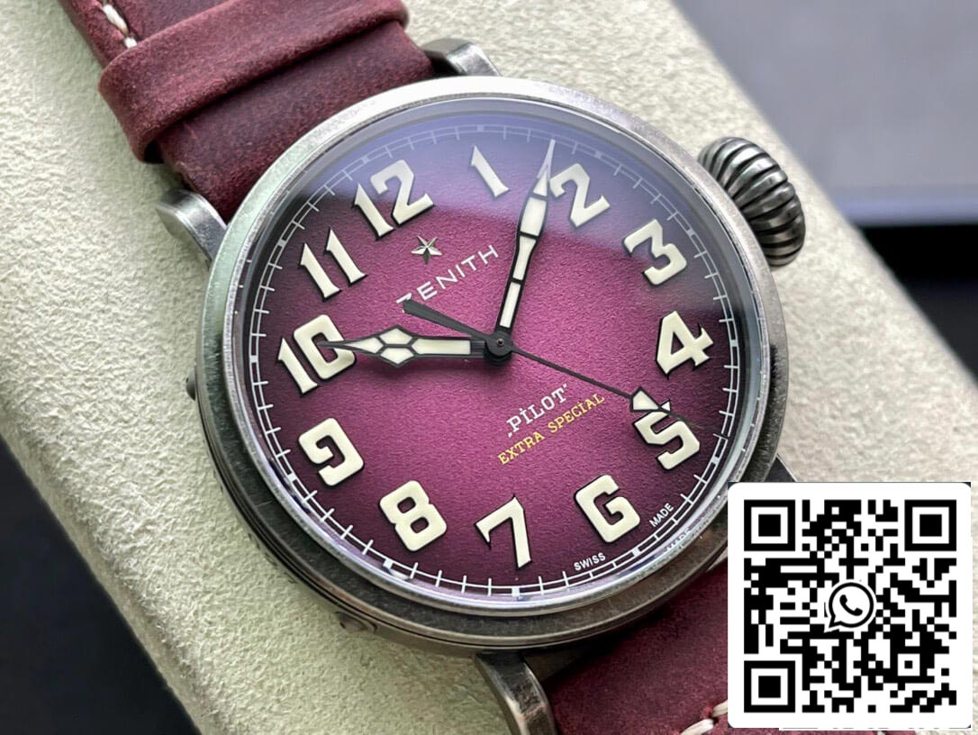 Zenith Pilot 11.2430.679.21.C801 XF Factory 1:1 Best Edition svizzero ETA9015 quadrante rosa