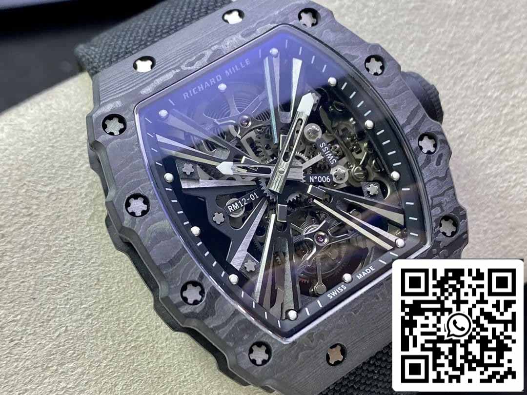 Richard Mille RM12-01 1:1 Best Edition RM Factory Tourbillon Skeleton Dial